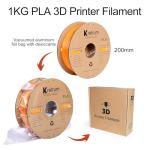 Kretrum PLA 3D Printing Filament 1.75 mm Dimensional Accuracy +/- 0.2 mm 1 KG 2.2 LBS Cardboard Spool Refills for Most FDM 3D Printer fits Bambu Creality FlashForge Anycubic ELEGOO etc. Orange