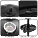 QPMR Electric Grill Outdoor/Indoor,Portable BBQ Grill with Nonstick Surface,200 Square Inches Indoor Electric Barburcue Grill with Adjustable Heat,Stand/Tabletop,for Patio/Yard/Home(Black)