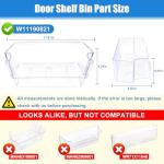 W11190821, W10805889 Door Shelf Bin Compatible with whirlpool, amana etc refrigerator(some models): WRT518SZFM00, WRT518SZFM02 etc, Door Bin Replacement W10805890, 4547029, AP6286731, PS12348848