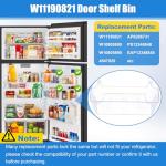 W11190821, W10805889 Door Shelf Bin Compatible with whirlpool, amana etc refrigerator(some models): WRT518SZFM00, WRT518SZFM02 etc, Door Bin Replacement W10805890, 4547029, AP6286731, PS12348848