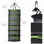 Herb Drying Rack Hanging Mesh 6 Layer - Ht 40", W 23.4"- with Double-Zipper, Garden Pruning Shear, S Hook, for Drying Herbs, Plants, Seeds, Buds | Outdoor, Hydroponics Herb Dryer Hanging Rack