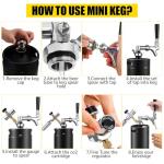 128oz Mini Keg Growler with Beer Tap Dispenser System, 3.6L Pressurized Stainless Steel Draft Beer Dispenser for Home, Portable Kegerator for Craft Beer Cider and Kombucha