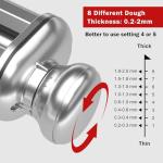 Pasta Maker Attachment for All Kitchenaid Stand Mixers, 3 PCS Kitchen Aid Pasta Attachments Included Pasta Dough Roller, Fettuccine Cutter, Spaghetti Cutter and Cleaning Brush