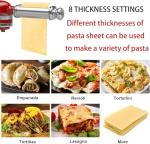 Pasta Maker Attachment for All Kitchenaid Stand Mixers, 3 PCS Kitchen Aid Pasta Attachments Included Pasta Dough Roller, Fettuccine Cutter, Spaghetti Cutter and Cleaning Brush