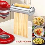 Pasta Maker Attachment for All Kitchenaid Stand Mixers, 3 PCS Kitchen Aid Pasta Attachments Included Pasta Dough Roller, Fettuccine Cutter, Spaghetti Cutter and Cleaning Brush