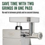 LEM Products BigBite Dual Grind #8 0.50 HP Stainless Steel Electric Meat Grinder Machine, Ideal for Regular Use