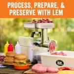 LEM Products BigBite Dual Grind #8 0.50 HP Stainless Steel Electric Meat Grinder Machine, Ideal for Regular Use