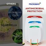 Neoflam Microban Antimicrobial Plastic Cutting Board 3 Sets, BPA Free, Non-Slip EZ Grip Handle, Dishwasher Safe, Stain & Odor Free, Reversible Board, Larger Juice Groove, Multicolor