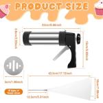 Churro Maker Machine, Stainless Steel Cookie Maker Machine with 8 Icing Piping Tips, 16discs, 2 Brushes, Long Needle and Nozzle Converter, Churro Maker Gun Kit with Piping Bag for Baking (style 1)