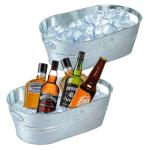 2 Pack Galvanized Tub Ice Bucket Large Metal Drink Buckets for Parties Beer Beverage Tub with Carry Handles for Champagne Cocktails Wine Cooling for Mimosa Bar Supplies 3 Gallon