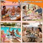 2 Pack Galvanized Tub Ice Bucket Large Metal Drink Buckets for Parties Beer Beverage Tub with Carry Handles for Champagne Cocktails Wine Cooling for Mimosa Bar Supplies 3 Gallon