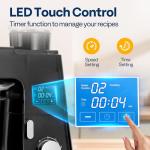 VIVOHOME 9 in 1 Multifunctional Stand Mixer with Fermentation, 6 Speed 7.5 Quart Kitchen Electric Food Mixer with Timer, Meat Grinder, Juice Blender, Vegetable Slicer, Pasta and Cookie Maker, Black