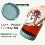 NETANY 4-pack 16oz Glass jars with Airtight Lids, Overnight Oats Containers with Lids, Wide mouth Mason Salad jars, Glass Food Storage Containers for Snacks Yogurt Spice Sugar