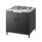 Feasto Gas Grill, Movable Outdoor Gas Stove Stainless Steel Top with Cabinet, 5 Burners with 36,200 BTUs, Outdoor Propane Grill for Outdoor Cooking, Ideal for Lawn & Garden, L35.4 x W24