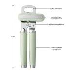 KitchenAid Classic Multifunction Can Opener and Bottle Opener Easy to Use, Razor Sharp Stainless Steel Cutting Wheel, Soft Ergonomic Handles, Pistachio