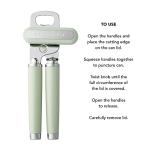 KitchenAid Classic Multifunction Can Opener and Bottle Opener Easy to Use, Razor Sharp Stainless Steel Cutting Wheel, Soft Ergonomic Handles, Pistachio