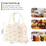 Snuvid Lunch Box for Women Adults, Reusable Cute Corduroy Lunch Tote Box with Large Capacity, Insulated Lunch Bag with Adjustable Shoulder Strap, Perfect for Work, Picnic, Office or Travel