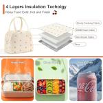 Snuvid Lunch Box for Women Adults, Reusable Cute Corduroy Lunch Tote Box with Large Capacity, Insulated Lunch Bag with Adjustable Shoulder Strap, Perfect for Work, Picnic, Office or Travel