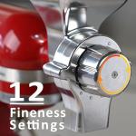 All Metal Grain Mill Attachment for KitchenAid Stand Mixer,12 Fineness Setting From Coarse to Fine for Non-Oily Dry Grain Wheat,Oats,Rice,Corn,Barley,Buckwheat,Millet and Other Cereals