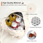 Snuvid Lunch Box for Women Adults, Reusable Cute Corduroy Lunch Tote Box with Large Capacity, Insulated Lunch Bag with Adjustable Shoulder Strap, Perfect for Work, Picnic, Office or Travel