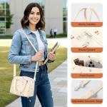 Snuvid Lunch Box for Women Adults, Reusable Cute Corduroy Lunch Tote Box with Large Capacity, Insulated Lunch Bag with Adjustable Shoulder Strap, Perfect for Work, Picnic, Office or Travel