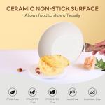 NEWBULIG 17-Piece Cookware Set, Nonstick & Non-Toxic Pots and Pans with Stay-Cool Handles, Induction Compatible, Cream White