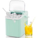 NEWBULIG Ice Makers Countertop with Handle, Portable Ice Machine, 9 Bullet Ice Cubes in 6 Mins, 26lbs in 24Hrs, Auto-Cleaning, with Basket and Scoop, for Home, Kitchen, RV, Camping, Green