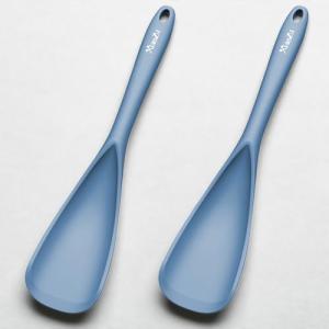 Silicone Spatula Spoon, Great for Both Cooking and Serving Durable BPA-Free Matte Black Silicone, Seamless Design, Safe for Nonstick Cooking Surfaces, 2-Pcs, Starry Blue