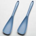 Silicone Spatula Spoon, Great for Both Cooking and Serving Durable BPA-Free Matte Black Silicone, Seamless Design, Safe for Nonstick Cooking Surfaces, 2-Pcs, Starry Blue