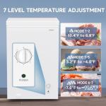 BANGSON Chest Freezer,3.5 Cu.Ft Freezer With Removable Basket,Adjustable Temperature Deep Freezer for Home/Dorms/Apartment/Office