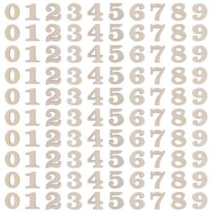 100PCS 0.6inch Natural Wooden Numbers Mixed Wooden 0-9 Numbers Mini Unfinished Wooden Numbers for Homemade Arts DIY Project