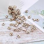 100PCS 0.6inch Natural Wooden Numbers Mixed Wooden 0-9 Numbers Mini Unfinished Wooden Numbers for Homemade Arts DIY Project