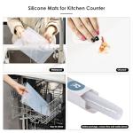 KR KITCHENRAKU Clear Silicone Mat for Kitchen Counter 23.6" Wx15.7 L, Large Silicone Countertop Protector, Nonskid Heat Resistant Desk Saver Pad, Multipurpose Mat, Placemat (1)