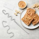 2 Pcs Peanut Butter Stirrer, 1 Pcs Peanut Butter Stirrer Tool for Most Powered Hand Mixers and Drills, 1 Pcs Peanut Butter Mixer for Manual, with 1 Pcs Scraper, for Peanut Butter and Nut