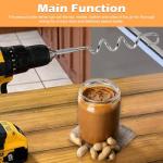 2 Pcs Peanut Butter Stirrer, 1 Pcs Peanut Butter Stirrer Tool for Most Powered Hand Mixers and Drills, 1 Pcs Peanut Butter Mixer for Manual, with 1 Pcs Scraper, for Peanut Butter and Nut