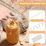 2 Pcs Peanut Butter Stirrer, 1 Pcs Peanut Butter Stirrer Tool for Most Powered Hand Mixers and Drills, 1 Pcs Peanut Butter Mixer for Manual, with 1 Pcs Scraper, for Peanut Butter and Nut