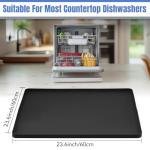 Dishwashers Drip Pan, Prevent Water Leakage and Protect Countertop & Floor, 23.6''x23.6'' Dishwasher Mat, Non-Slip & Leak-Proof Silicone Mat with 0.6'' Raised Edge, for Under Most Portable Dishwasher
