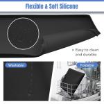 Dishwashers Drip Pan, Prevent Water Leakage and Protect Countertop & Floor, 23.6''x23.6'' Dishwasher Mat, Non-Slip & Leak-Proof Silicone Mat with 0.6'' Raised Edge, for Under Most Portable Dishwasher