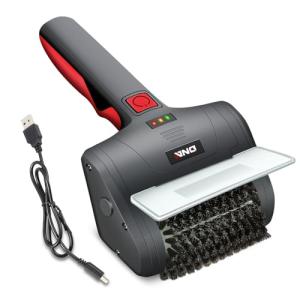 DNA Motoring Cordless Electric Grill Cleaning Scrub Brush Rechargeable with Type-C Charge Cord,Red/Black, TOOLS-00219-RD