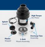 GE Disposall Continuous Feed 3/4 HP Motor Garbage Disposer, Good for Grinding: Vegetable Peels & Small Bones, Universal 3 Bolt Install & Power Cord Included, Recommended for 2-4 Person Homes, GFC765W