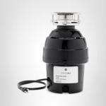 GE Disposall Continuous Feed 3/4 HP Motor Garbage Disposer, Good for Grinding: Vegetable Peels & Small Bones, Universal 3 Bolt Install & Power Cord Included, Recommended for 2-4 Person Homes, GFC765W