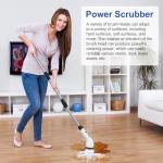Electric Spin Scrubbers, Cordless Cleaning Brush, Versatile Floor Tile Scrubber Dual Speed with 6 Replaceable Heads and Adjustable Extension Handle for Efficient Bathroom Tub and Floor Cleaning-White