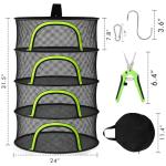 BRIVADO Herb Drying Rack Hanging Mesh 4 Layer 24" with Zipper, Garden Pruning Shear, Hook & Carabiner Clip for Drying Herbs, Plants, Seeds, Buds | Hydroponics & Grow Tents Herb Dryer Hanging Rack