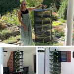 BRIVADO Herb Drying Rack Hanging Mesh 4 Layer 24" with Zipper, Garden Pruning Shear, Hook & Carabiner Clip for Drying Herbs, Plants, Seeds, Buds | Hydroponics & Grow Tents Herb Dryer Hanging Rack