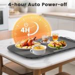Kourice Food Warming Mat, Fast Heating Silicone Electric Warming Tray, 3 Temperature Settings, Auto Shut-Off Raised Feet Protects Table, Roll Up Food Warmer for Gatherings,Parties, Everyday Use