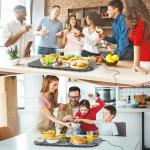 Kourice Food Warming Mat, Fast Heating Silicone Electric Warming Tray, 3 Temperature Settings, Auto Shut-Off Raised Feet Protects Table, Roll Up Food Warmer for Gatherings,Parties, Everyday Use