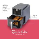 SUR LA TABLE KITCHEN ESSENTIALS 5-in-1 Compact 8-Quart Basket Air Fryer with Window for Easy Viewing, Digital Touchscreen Display with 10-Presets, Air Fry, Bake, Broil and Reheat in Minutes, 1500w