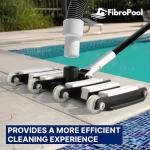 FibroPool Professional-Grade Flexible Pool Vacuum Head - Extra-Wide, Weighted Design for Effortless, Deep Cleaning on All Surfaces - Compatible with Standard Swimming Pool Poles & Hoses