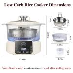 Low Carb Rice Cooker,5L Multifunction Smart Rice Cooker - 4H Keep Warm,Digital Display,Timer & Reservation Function,Suitable for Cooking,Simmering,Stewing,and Steaming(5L,Beige)