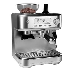 Garvee 16 Inch Espresso Machine, 20 Bar Professional Coffee Maker with Grinder for Home, Coffee Machine with High Power Milk Frother, Digital LCD, Stainless Steel (Single/Double Brew)